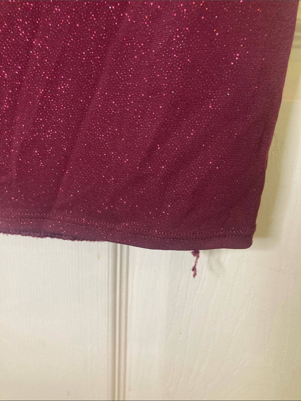 Lucy in the Sky Burgundy Sparkle Long Sleeve Midi Dress - Picture 9 of 10